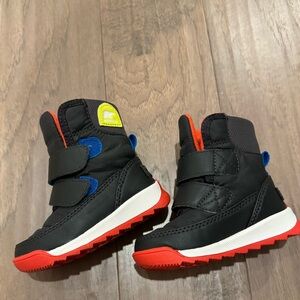 Sorel Kids' Black and Red Snow Boots